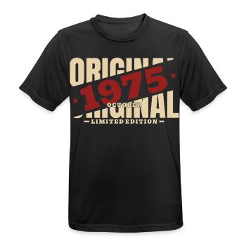51. Geburtstag Geschenk Mann Original Oktober 1975 - Männer T-Shirt atmungsaktiv - Schwarz - Vorne - AI Model Male 178 light (178cm)
