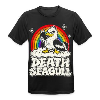 Death Seagull – Heavy Metal Möwe - Männer T-Shirt atmungsaktiv - Schwarz - Vorne - AI Model Male 178 light (178cm)