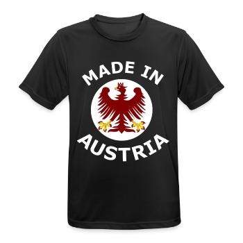 Österreich Adler Emblem - Männer T-Shirt atmungsaktiv - Schwarz - Vorne - AI Model Male 178 light (178cm)
