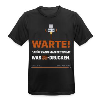 3D-Drucker Spruch: Dafür kann man was 3D-drucken - Männer T-Shirt atmungsaktiv - Schwarz - Vorne - AI Model Male 178 light (178cm)