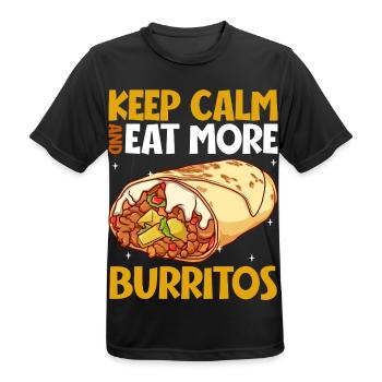 Keep Calm - Burrito - Männer T-Shirt atmungsaktiv - Schwarz - Vorne - AI Model Male 178 light (178cm)