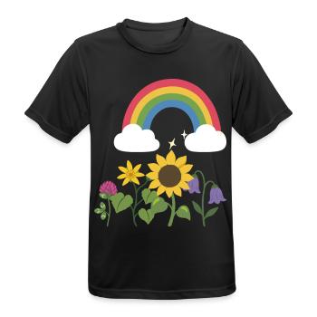 Blumen floral Naturmotiv Illustration Pflanzenwelt - Männer T-Shirt atmungsaktiv - Schwarz - Vorne - AI Model Male 178 light (178cm)