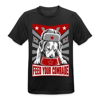 Kamerad Hund Futterbanner Propaganda - Männer T-Shirt atmungsaktiv - Schwarz - Vorne - AI Model Male 178 light (178cm)
