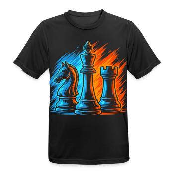 Schachspiel Kinder Schachfiguren Herren Schach - Männer T-Shirt atmungsaktiv - Schwarz - Vorne - AI Model Male 178 light (178cm)