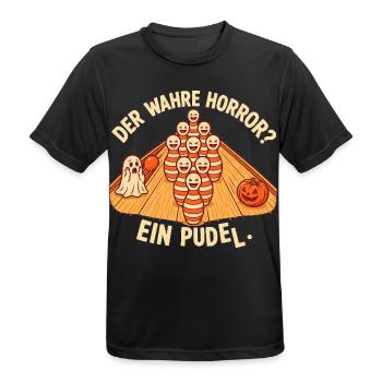 Lustiger Kegel Pudel Halloween Geschenk Kegelclub - Männer T-Shirt atmungsaktiv - Schwarz - Vorne - AI Model Male 178 light (178cm)