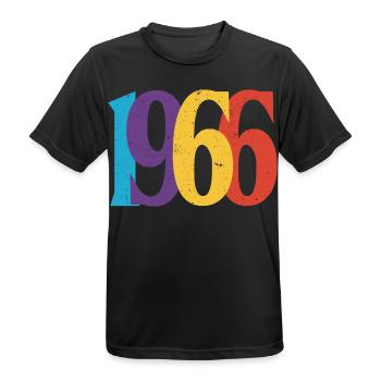 Geburtstag 1966 Geboren 1966 Vintage-Retro-Geschenk - Männer T-Shirt atmungsaktiv - Schwarz - Vorne - AI Model Male 178 light (178cm)