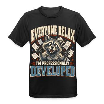 Professionell entwickelter Waschbärprogrammierer - Männer T-Shirt atmungsaktiv - Schwarz - Vorne - AI Model Male 178 light (178cm)
