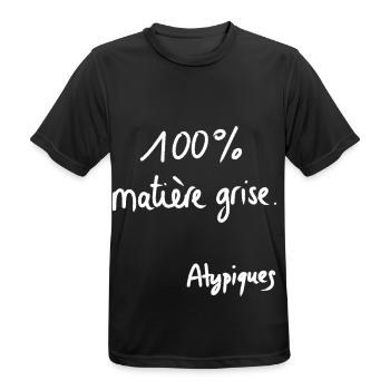 100 % graue Substanz – Atypische Sammlung - Männer T-Shirt atmungsaktiv - Schwarz - Vorne - AI Model Male 178 light (178cm)