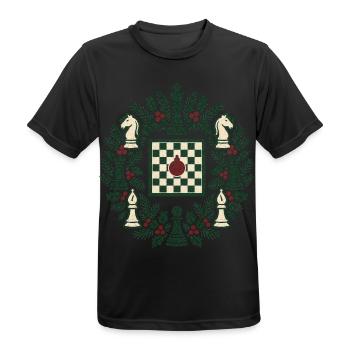 Peak Schach – Weihnachts Vibes - Männer T-Shirt atmungsaktiv - Schwarz - Vorne - AI Model Male 178 light (178cm)