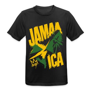 Jamaika - Männer T-Shirt atmungsaktiv - Schwarz - Vorne - AI Model Male 178 light (178cm)