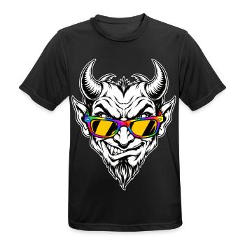 Dämon mit Brille - Männer T-Shirt atmungsaktiv - Schwarz - Vorne - AI Model Male 178 light (178cm)