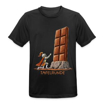 Tafelrunde Schokolade Mittelalter Wortspiel Ritter - Männer T-Shirt atmungsaktiv - Schwarz - Vorne - AI Model Male 178 light (178cm)