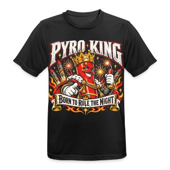 Pyro King – Born to Rule the Night - Männer T-Shirt atmungsaktiv - Schwarz - Vorne - AI Model Male 178 light (178cm)