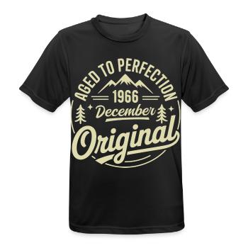 Dezember 1966 - Männer T-Shirt atmungsaktiv - Schwarz - Vorne - AI Model Male 178 light (178cm)