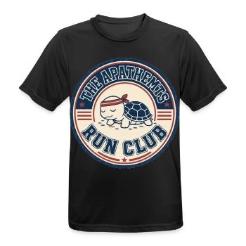 Apathhetic Turtle Run Club - Männer T-Shirt atmungsaktiv - Schwarz - Vorne - AI Model Male 178 light (178cm)
