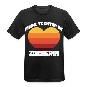 Meine Tochter ist Zockerin T-Shirt | Retro Gaming - Männer T-Shirt atmungsaktiv - Schwarz - Vorne - AI Model Male 178 light (178cm)