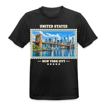 Vereinigte Staaten New York City Vintage Reise - Männer T-Shirt atmungsaktiv - Schwarz - Vorne - AI Model Male 178 light (178cm)