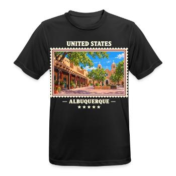 Vereinigte Staaten Albuquerque Vintage Reisemarke - Männer T-Shirt atmungsaktiv - Schwarz - Vorne - AI Model Male 178 light (178cm)