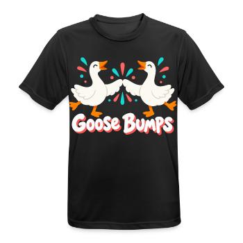 Tanzende Gänse spritzen lustige Gänsehaut - Männer T-Shirt atmungsaktiv - Schwarz - Vorne - AI Model Male 178 light (178cm)