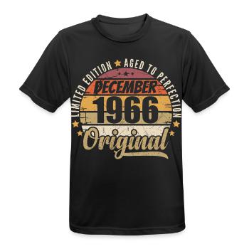 Geboren im Dezember 1966 – Original Vintage-Edition - Männer T-Shirt atmungsaktiv - Schwarz - Vorne - AI Model Male 178 light (178cm)