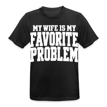 Meine Frau ist mein Lieblingsproblem Ehemann-Humor - Männer T-Shirt atmungsaktiv - Schwarz - Vorne - AI Model Male 178 light (178cm)