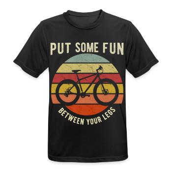 Put Some Fun Between Your Legs - Cycling - Männer T-Shirt atmungsaktiv - Schwarz - Vorne - AI Model Male 178 light (178cm)