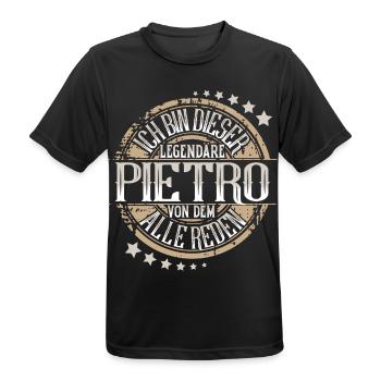 Pietro - Männer T-Shirt atmungsaktiv - Schwarz - Vorne - AI Model Male 178 light (178cm)
