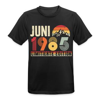 Juni 1985 Geburtsjahr Vintage Retro - Männer T-Shirt atmungsaktiv - Schwarz - Vorne - AI Model Male 178 light (178cm)