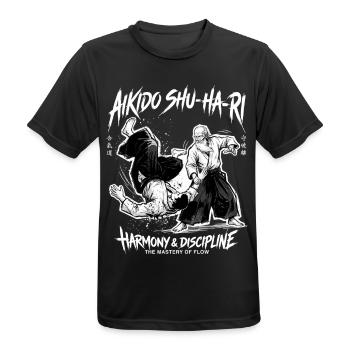 Japanese Martial Arts Aikido Flow Dynamics - Männer T-Shirt atmungsaktiv - Schwarz - Vorne - AI Model Male 178 light (178cm)
