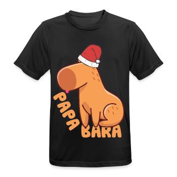 lustiges Wasserschwein Papabara t-shirt - Männer T-Shirt atmungsaktiv - Schwarz - Vorne - AI Model Male 178 light (178cm)