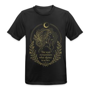 Soul Silence Blumenmondkunst - Männer T-Shirt atmungsaktiv - Schwarz - Vorne - AI Model Male 178 light (178cm)