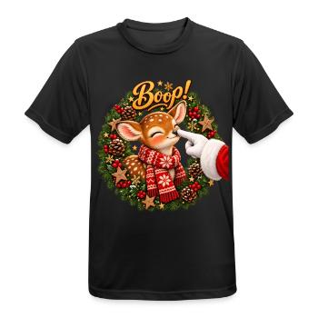 Boop! Cute Reindeer Christmas - Männer T-Shirt atmungsaktiv - Schwarz - Vorne - AI Model Male 178 light (178cm)