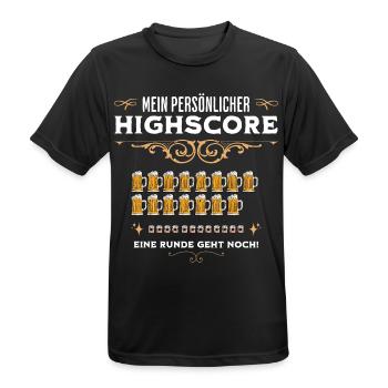 Mein Persönlicher Highscore - Eine Runde Geht Noch - Männer T-Shirt atmungsaktiv - Schwarz - Vorne - AI Model Male 178 light (178cm)
