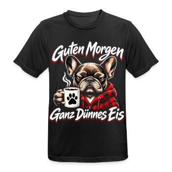 Guten Morgen Ganz dünnes Eis - Männer T-Shirt atmungsaktiv - Schwarz - Vorne - AI Model Male 178 light (178cm)