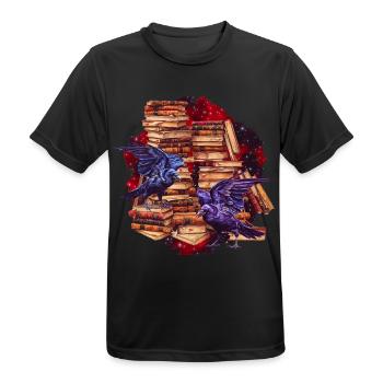 Nachtbibliothek Rabenflug - Männer T-Shirt atmungsaktiv - Schwarz - Vorne - AI Model Male 178 light (178cm)