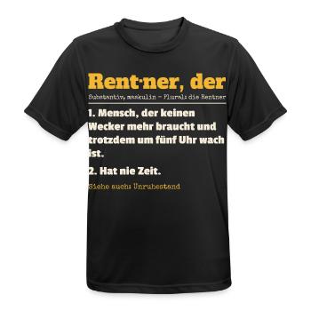 Rentner Definition Lustiger Spruch Ruhestand Rente - Männer T-Shirt atmungsaktiv - Schwarz - Vorne - AI Model Male 178 light (178cm)