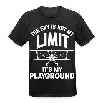 The Sky is not my Limit its my Playground Airplane - Männer T-Shirt atmungsaktiv - Schwarz - Vorne - AI Model Male 178 light (178cm)