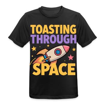 Toast-Rakete – Toasting Through Space - Männer T-Shirt atmungsaktiv - Schwarz - Vorne - AI Model Male 178 light (178cm)