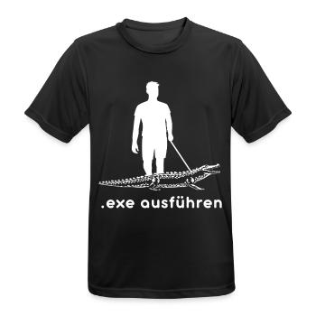 Admin Informatiker Programmierer Exe Ausführen - Männer T-Shirt atmungsaktiv - Schwarz - Vorne - AI Model Male 178 light (178cm)