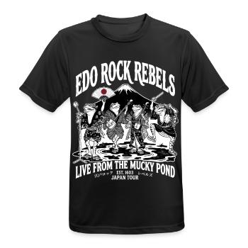 Japanese Frog Rockers Mt. Fuji Muddy Pond Tour Art - Männer T-Shirt atmungsaktiv - Schwarz - Vorne - AI Model Male 178 light (178cm)