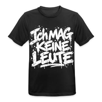 Ich mag keine Leute - Männer T-Shirt atmungsaktiv - Schwarz - Vorne - AI Model Male 178 light (178cm)
