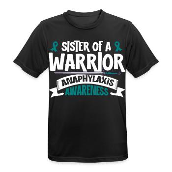 Schwester eines Kämpfers - Anaphylaxie - Männer T-Shirt atmungsaktiv - Schwarz - Vorne - AI Model Male 178 light (178cm)