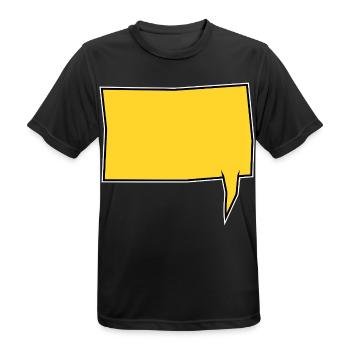 Eckige Sprechblase rechts in Gelb - Männer T-Shirt atmungsaktiv - Schwarz - Vorne - AI Model Male 178 light (178cm)