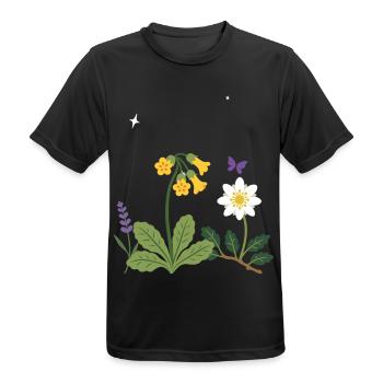 Blumen botanisch Pflanzenwelt Geschenkidee Design - Männer T-Shirt atmungsaktiv - Schwarz - Vorne - AI Model Male 178 light (178cm)