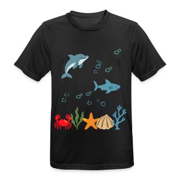 Delfin Unterwasser Kinder Hai - Männer T-Shirt atmungsaktiv - Schwarz - Vorne - AI Model Male 178 light (178cm)