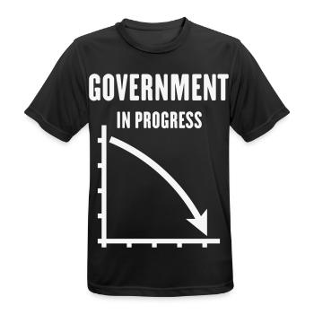 Government In Progress (Regierung Politik / White) - Männer T-Shirt atmungsaktiv - Schwarz - Vorne - AI Model Male 178 light (178cm)