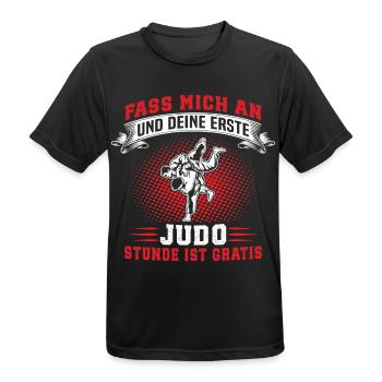 JUDO  - Männer T-Shirt atmungsaktiv - Schwarz - Vorne - AI Model Male 178 light (178cm)