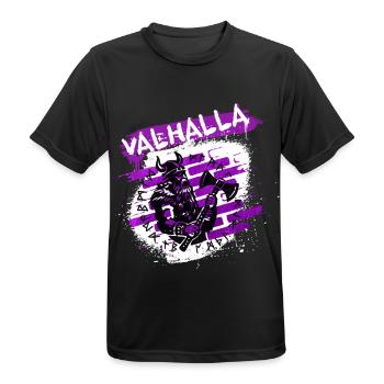 Valhalla Street Art Viking - Männer T-Shirt atmungsaktiv - Schwarz - Vorne - AI Model Male 178 light (178cm)