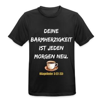Jeden Morgen Neue Barmherzigkeit - Männer T-Shirt atmungsaktiv - Schwarz - Vorne - AI Model Male 178 light (178cm)