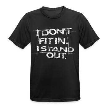 I Don't Fit In I Stand Out – Statement Typografie - Männer T-Shirt atmungsaktiv - Schwarz - Vorne - AI Model Male 178 light (178cm)